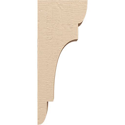 Ekena Millwork - CORUR055X08X20NEBRCPR - Timberthane Faux Wood Corbel, New Brighton Style, 5 1/2"W x 8"D x 20"H, Primed Tan