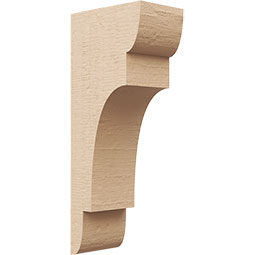 Ekena Millwork - CORUR055X08X20NEBRCPR - Timberthane Faux Wood Corbel, New Brighton Style, 5 1/2"W x 8"D x 20"H, Primed Tan