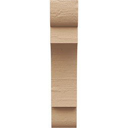 Ekena Millwork - CORUR055X08X24NEBRCPR - Timberthane Faux Wood Corbel, New Brighton Style, 5 1/2"W x 8"D x 24"H, Primed Tan