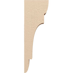 Ekena Millwork - CORUR055X08X24NEBRCPR - Timberthane Faux Wood Corbel, New Brighton Style, 5 1/2"W x 8"D x 24"H, Primed Tan