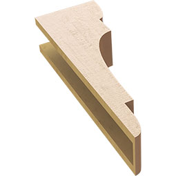 Ekena Millwork - CORUR055X08X24NEBRCPR - Timberthane Faux Wood Corbel, New Brighton Style, 5 1/2"W x 8"D x 24"H, Primed Tan