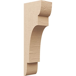 Ekena Millwork - CORUR055X08X24NEBRCPR - Timberthane Faux Wood Corbel, New Brighton Style, 5 1/2"W x 8"D x 24"H, Primed Tan