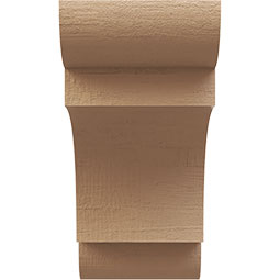 Ekena Millwork - CORUR055X10X10NEBRCPR - Timberthane Faux Wood Corbel, New Brighton Style, 5 1/2"W x 10"D x 10"H, Primed Tan
