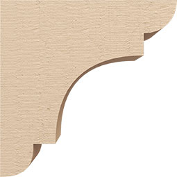 Ekena Millwork - CORUR055X10X10NEBRCPR - Timberthane Faux Wood Corbel, New Brighton Style, 5 1/2"W x 10"D x 10"H, Primed Tan