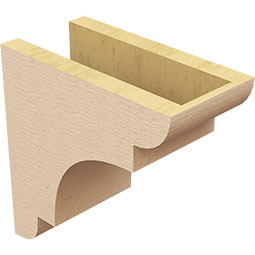 Ekena Millwork - CORUR055X10X10NEBRCPR - Timberthane Faux Wood Corbel, New Brighton Style, 5 1/2"W x 10"D x 10"H, Primed Tan