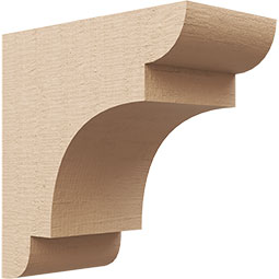 Ekena Millwork - CORUR055X10X10NEBRCPR - Timberthane Faux Wood Corbel, New Brighton Style, 5 1/2"W x 10"D x 10"H, Primed Tan