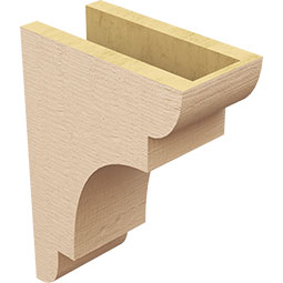 Ekena Millwork - CORUR055X10X14NEBRCPR - Timberthane Faux Wood Corbel, New Brighton Style, 5 1/2"W x 10"D x 14"H, Primed Tan