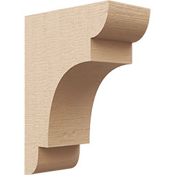 Ekena Millwork - CORUR055X10X14NEBRCPR - Timberthane Faux Wood Corbel, New Brighton Style, 5 1/2"W x 10"D x 14"H, Primed Tan