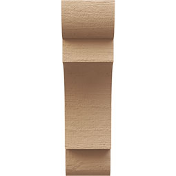 Ekena Millwork - CORUR055X10X18NEBRCPR - Timberthane Faux Wood Corbel, New Brighton Style, 5 1/2"W x 10"D x 18"H, Primed Tan