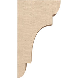 Ekena Millwork - CORUR055X10X18NEBRCPR - Timberthane Faux Wood Corbel, New Brighton Style, 5 1/2"W x 10"D x 18"H, Primed Tan