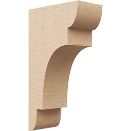 Ekena Millwork - CORUR055X10X18NEBRCPR - Timberthane Faux Wood Corbel, New Brighton Style, 5 1/2"W x 10"D x 18"H, Primed Tan