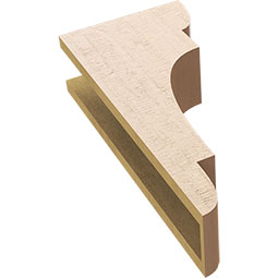 Ekena Millwork - CORUR055X10X22NEBRCPR - Timberthane Faux Wood Corbel, New Brighton Style, 5 1/2"W x 10"D x 22"H, Primed Tan