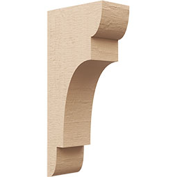Ekena Millwork - CORUR055X10X22NEBRCPR - Timberthane Faux Wood Corbel, New Brighton Style, 5 1/2"W x 10"D x 22"H, Primed Tan