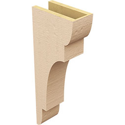 Ekena Millwork - CORUR055X10X26NEBRCPR - Timberthane Faux Wood Corbel, New Brighton Style, 5 1/2"W x 10"D x 26"H, Primed Tan