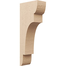 Ekena Millwork - CORUR055X10X26NEBRCPR - Timberthane Faux Wood Corbel, New Brighton Style, 5 1/2"W x 10"D x 26"H, Primed Tan