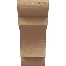 Ekena Millwork - CORUR055X12X12NEBRCPR - Timberthane Faux Wood Corbel, New Brighton Style, 5 1/2"W x 12"D x 12"H, Primed Tan
