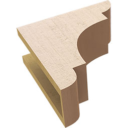 Ekena Millwork - CORUR055X12X12NEBRCPR - Timberthane Faux Wood Corbel, New Brighton Style, 5 1/2"W x 12"D x 12"H, Primed Tan