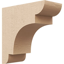 Ekena Millwork - CORUR055X12X12NEBRCPR - Timberthane Faux Wood Corbel, New Brighton Style, 5 1/2"W x 12"D x 12"H, Primed Tan