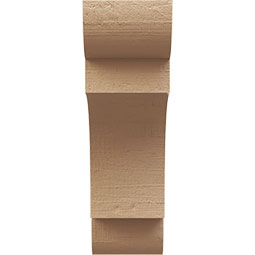 Ekena Millwork - CORUR055X12X16NEBRCPR - Timberthane Faux Wood Corbel, New Brighton Style, 5 1/2"W x 12"D x 16"H, Primed Tan