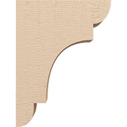 Ekena Millwork - CORUR055X12X16NEBRCPR - Timberthane Faux Wood Corbel, New Brighton Style, 5 1/2"W x 12"D x 16"H, Primed Tan