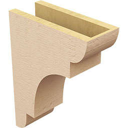 Ekena Millwork - CORUR055X12X16NEBRCPR - Timberthane Faux Wood Corbel, New Brighton Style, 5 1/2"W x 12"D x 16"H, Primed Tan