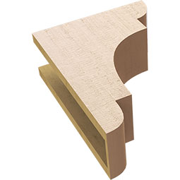 Ekena Millwork - CORUR055X12X16NEBRCPR - Timberthane Faux Wood Corbel, New Brighton Style, 5 1/2"W x 12"D x 16"H, Primed Tan
