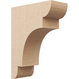 Ekena Millwork - CORUR055X12X16NEBRCPR - Timberthane Faux Wood Corbel, New Brighton Style, 5 1/2"W x 12"D x 16"H, Primed Tan