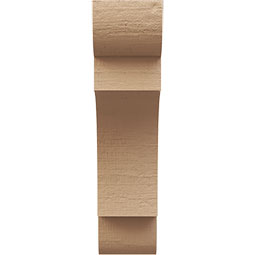 Ekena Millwork - CORUR055X12X20NEBRCPR - Timberthane Faux Wood Corbel, New Brighton Style, 5 1/2"W x 12"D x 20"H, Primed Tan