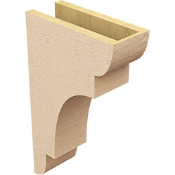 Ekena Millwork - CORUR055X12X20NEBRCPR - Timberthane Faux Wood Corbel, New Brighton Style, 5 1/2"W x 12"D x 20"H, Primed Tan