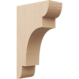 Ekena Millwork - CORUR055X12X20NEBRCPR - Timberthane Faux Wood Corbel, New Brighton Style, 5 1/2"W x 12"D x 20"H, Primed Tan