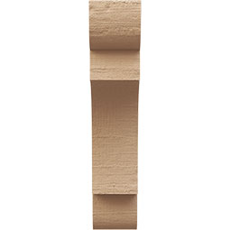Ekena Millwork - CORUR055X12X24NEBRCPR - Timberthane Faux Wood Corbel, New Brighton Style, 5 1/2"W x 12"D x 24"H, Primed Tan