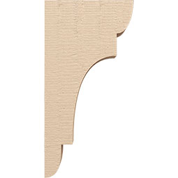 Ekena Millwork - CORUR055X12X24NEBRCPR - Timberthane Faux Wood Corbel, New Brighton Style, 5 1/2"W x 12"D x 24"H, Primed Tan