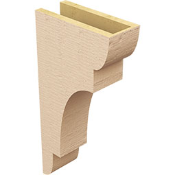 Ekena Millwork - CORUR055X12X24NEBRCPR - Timberthane Faux Wood Corbel, New Brighton Style, 5 1/2"W x 12"D x 24"H, Primed Tan