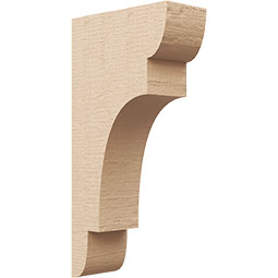 Ekena Millwork - CORUR055X12X24NEBRCPR - Timberthane Faux Wood Corbel, New Brighton Style, 5 1/2"W x 12"D x 24"H, Primed Tan