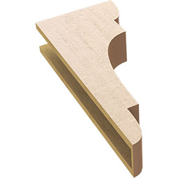 Ekena Millwork - CORUR055X12X28NEBRCPR - Timberthane Faux Wood Corbel, New Brighton Style, 5 1/2"W x 12"D x 28"H, Primed Tan