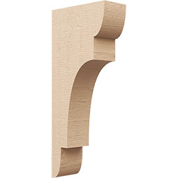 Ekena Millwork - CORUR055X12X28NEBRCPR - Timberthane Faux Wood Corbel, New Brighton Style, 5 1/2"W x 12"D x 28"H, Primed Tan