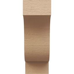 Ekena Millwork - CORUR035X06X10NEWRCPR - Timberthane Faux Wood Corbel, Newport Style, 3 1/2"W x 6"D x 10"H, Primed Tan