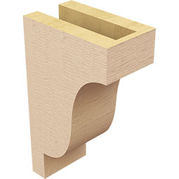 Ekena Millwork - CORUR035X06X10NEWRCPR - Timberthane Faux Wood Corbel, Newport Style, 3 1/2"W x 6"D x 10"H, Primed Tan