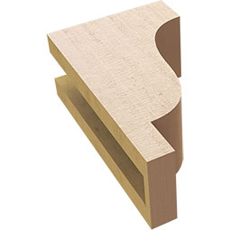Ekena Millwork - CORUR035X06X10NEWRCPR - Timberthane Faux Wood Corbel, Newport Style, 3 1/2"W x 6"D x 10"H, Primed Tan
