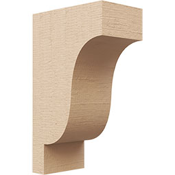 Ekena Millwork - CORUR035X06X10NEWRCPR - Timberthane Faux Wood Corbel, Newport Style, 3 1/2"W x 6"D x 10"H, Primed Tan