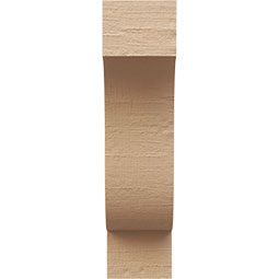Ekena Millwork - CORUR035X06X14NEWRCPR - Timberthane Faux Wood Corbel, Newport Style, 3 1/2"W x 6"D x 14"H, Primed Tan