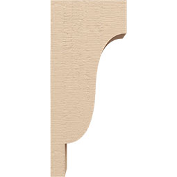 Ekena Millwork - CORUR035X06X14NEWRCPR - Timberthane Faux Wood Corbel, Newport Style, 3 1/2"W x 6"D x 14"H, Primed Tan