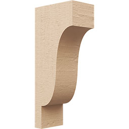 Ekena Millwork - CORUR035X06X14NEWRCPR - Timberthane Faux Wood Corbel, Newport Style, 3 1/2"W x 6"D x 14"H, Primed Tan