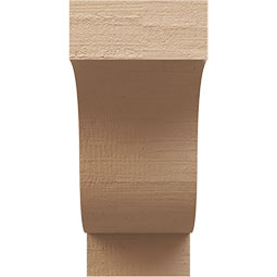 Ekena Millwork - CORUR035X08X08NEWRCPR - Timberthane Faux Wood Corbel, Newport Style, 3 1/2"W x 8"D x 8"H, Primed Tan
