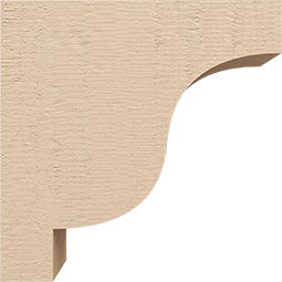 Ekena Millwork - CORUR035X08X08NEWRCPR - Timberthane Faux Wood Corbel, Newport Style, 3 1/2"W x 8"D x 8"H, Primed Tan