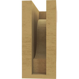 Ekena Millwork - CORUR035X08X08NEWRCPR - Timberthane Faux Wood Corbel, Newport Style, 3 1/2"W x 8"D x 8"H, Primed Tan