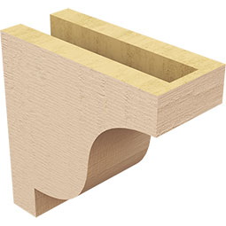 Ekena Millwork - CORUR035X08X08NEWRCPR - Timberthane Faux Wood Corbel, Newport Style, 3 1/2"W x 8"D x 8"H, Primed Tan
