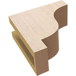 Ekena Millwork - CORUR035X08X08NEWRCPR - Timberthane Faux Wood Corbel, Newport Style, 3 1/2"W x 8"D x 8"H, Primed Tan