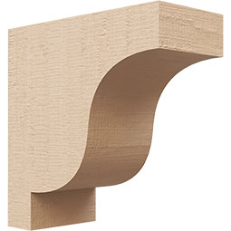 Ekena Millwork - CORUR035X08X08NEWRCPR - Timberthane Faux Wood Corbel, Newport Style, 3 1/2"W x 8"D x 8"H, Primed Tan