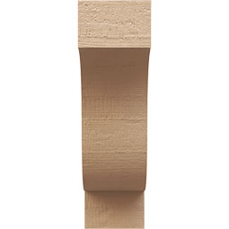 Ekena Millwork - CORUR035X08X12NEWRCPR - Timberthane Faux Wood Corbel, Newport Style, 3 1/2"W x 8"D x 12"H, Primed Tan